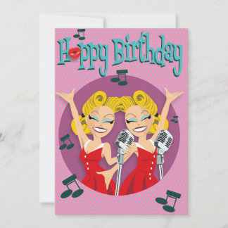 50ties rock&roll Enkele verjaardagskaart Holiday Card