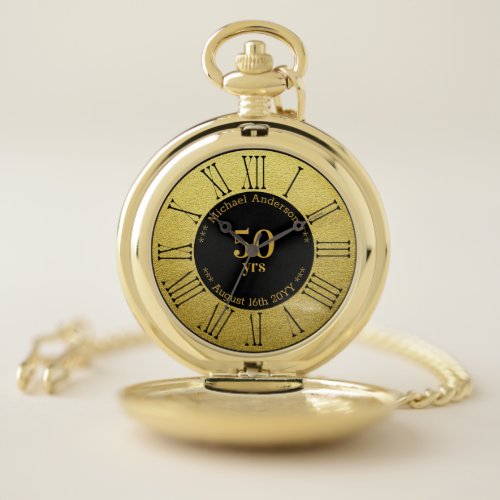 50yrs Retirement or Anniversary Personalized  Pocket Watch