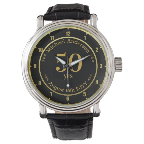 50yrs Retirement or Anniversary Personalized Watch