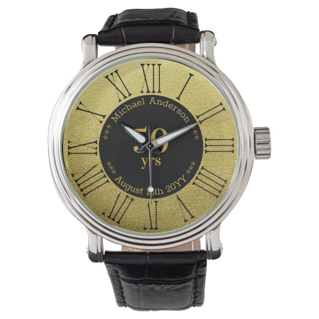 50yrs Retirement or Anniversary Personalized Watch (Front)
