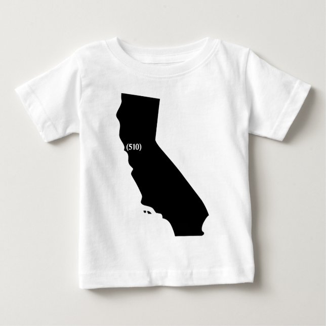 510 Area Code, California, Bay Area Baby T-Shirt (Front)