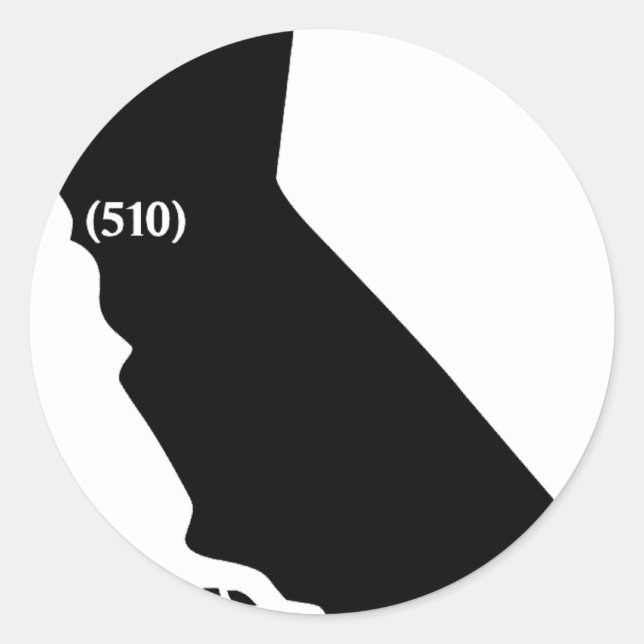 510 Area Code, California, Bay Area Classic Round Sticker (Front)