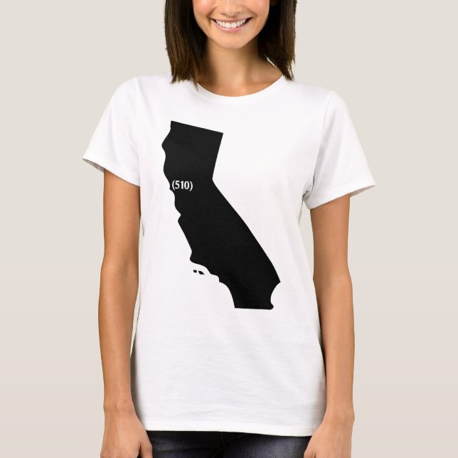 510 Area Code, California, Bay Area T-Shirt (Front)