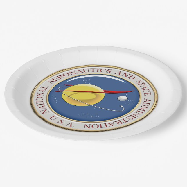 [510] NASA Emblem [3D] Paper Plates (Angled)