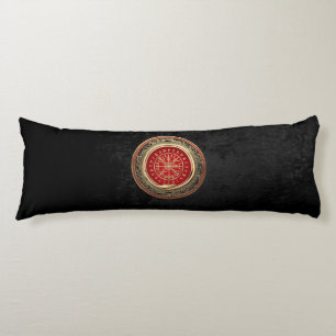 [510] Vegvisir - Viking Gold Magic Runic Compass Body Pillow