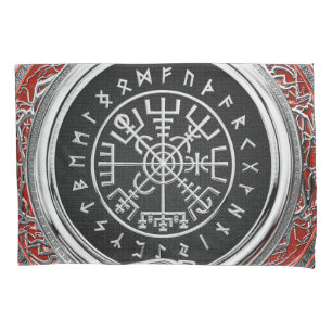 [510] Vegvisir - Viking Silver Magic Runic Compass Pillow Case