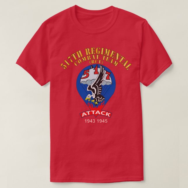 517th Parachute Regimental Combat Team RCT Attack  T-Shirt (Design Front)