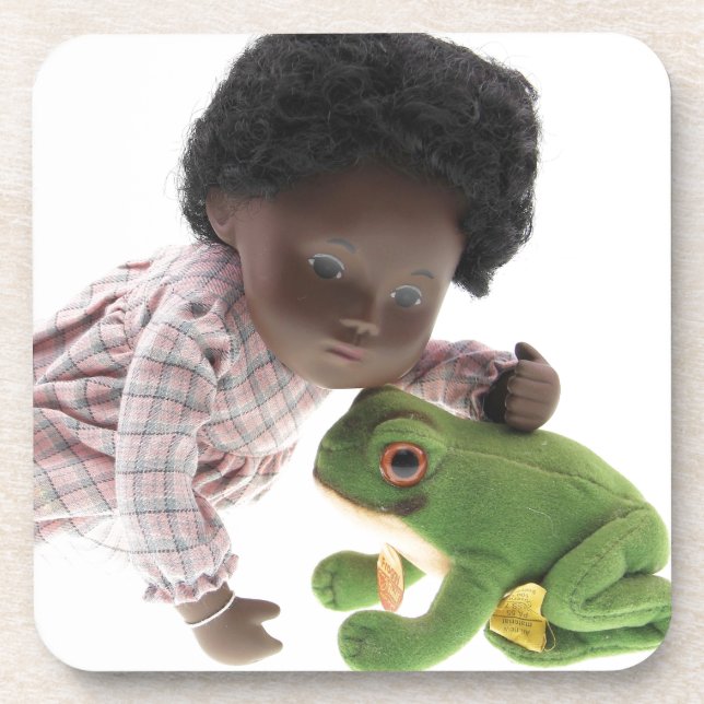 519 Sasha Cara Black Baby Untersetzer Beverage Coaster (Front)