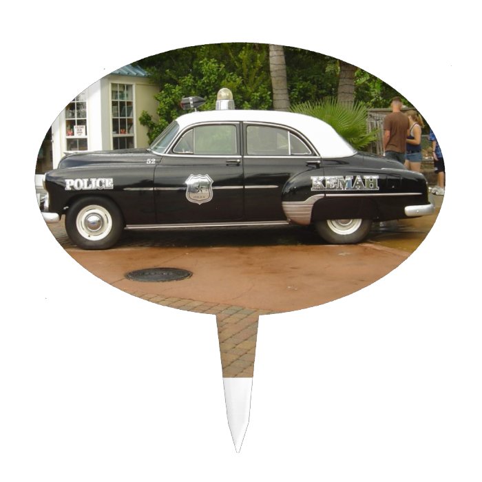 '51 Chevrolet Police Car Oval Cake Toppers
