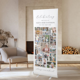 51 Photos Funeral Photo Collage Template Memorial Retractable Banner