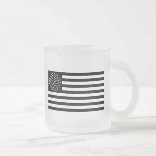 51 Star US Flag Frosted Glass Coffee Mug