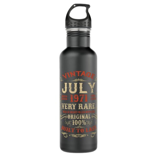51 Year Old 51st Birthday Gifts Vintage July 1971 Stainless Steel Water Bottle