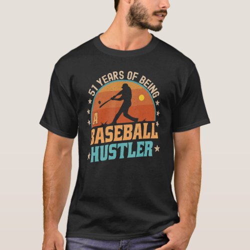 51 Year Old Baseball Rookie Player 51st Birthday D T_Shirt