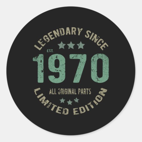 51 Year Old Bday Legend 51st Birthday Classic Round Sticker