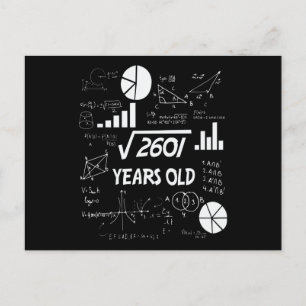  51 Year Old Bday Math Teacher 51st Birthday Gift Postcard