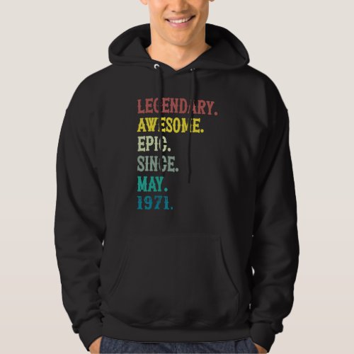 51 Year Old May 1971 51th Birthday  Men Wome Hoodie