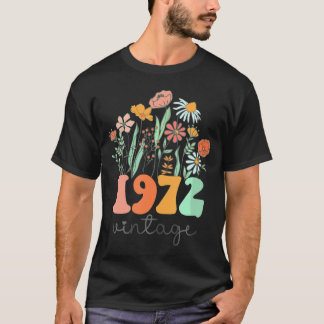 51 Years Old 1972 51St Women Birthday Wildflower   T-Shirt