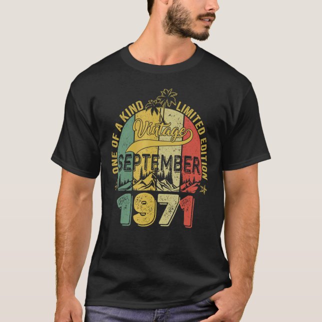 51 Years Old 51st Birthday Awesome Since September T-Shirt (Front)