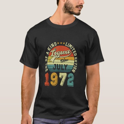 51 Years Old Awesome Since July 1972 51st Birthday T_Shirt