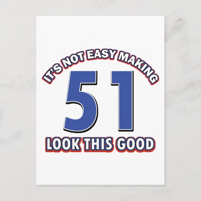 51 years Old birthday designs Postcard (Front)