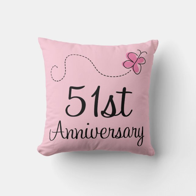 51st Anniversary Celebration Gift (butterfly) Throw Pillow (Front)