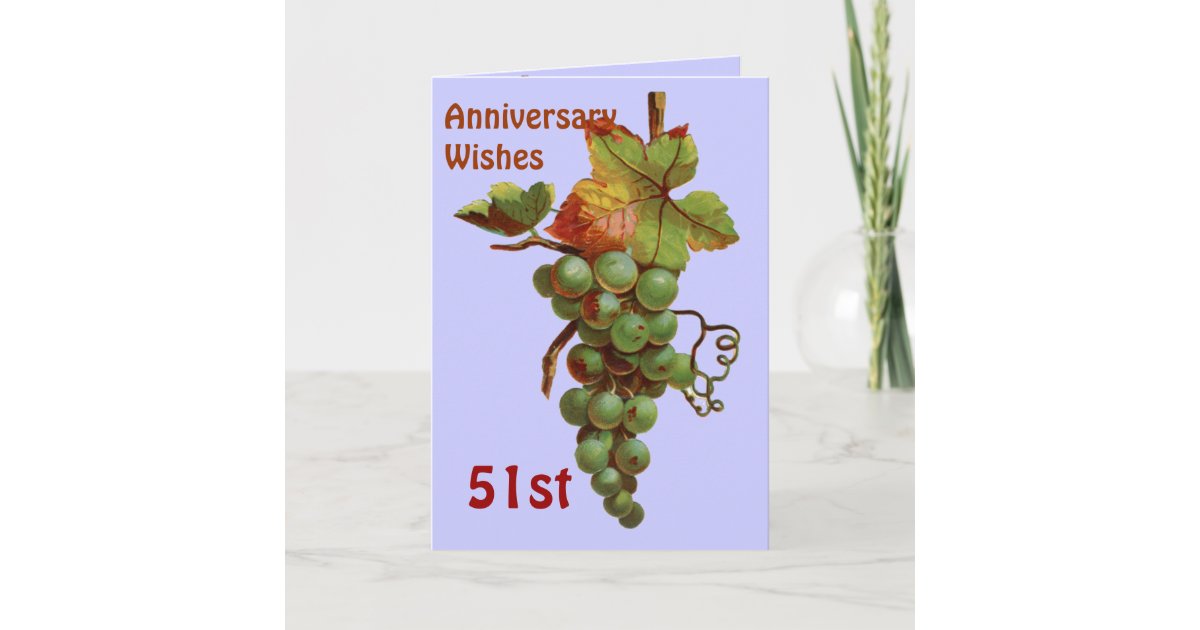 51st Anniversary wishes, customiseable Card | Zazzle.com