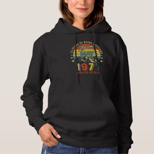 51st Birthday 51 Years Awesome Since May 1971 Vint Hoodie