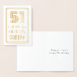 [ Thumbnail: 51st Birthday - Art Deco Inspired Look "51" & Name Foil Card ]