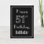 [ Thumbnail: 51st Birthday: Art Deco Style # 51 & Custom Name Card ]
