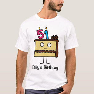 51st Birthday Cake with Candles T-Shirt