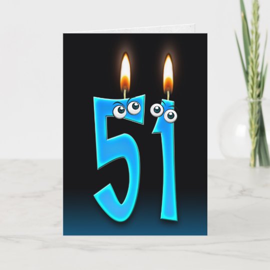 51st birthday candles card | Zazzle.com