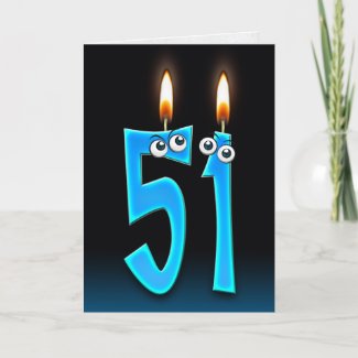 51st birthday candles card