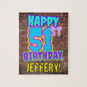 51st Birthday ~ Fun, Urban Graffiti Inspired Look Jigsaw Puzzle