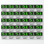 [ Thumbnail: 51st Birthday - Nerdy / Geeky Style "51" and Name Wrapping Paper ]