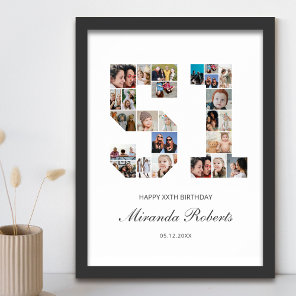 51st Birthday Number 51 Custom Photo Collage Poster