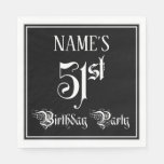 [ Thumbnail: 51st Birthday Party — Fancy Script + Custom Name Napkins ]
