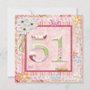 51st birthday party scrapbooking style invitation