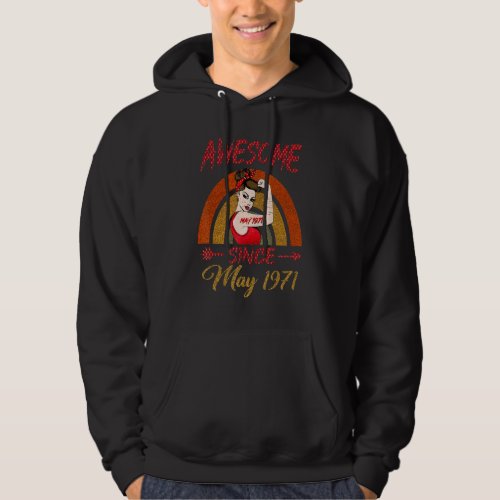 51st Birthday Queen Awesome Since May 1971 Rainbow Hoodie