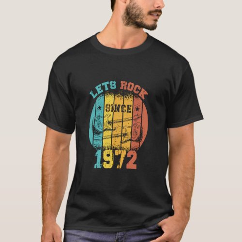 51st Birthday Vintage 1972 Retro 51 Years old Guit T_Shirt