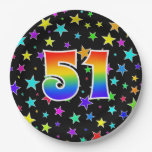 [ Thumbnail: 51st Event: Bold, Fun, Colorful Rainbow 51 Paper Plates ]
