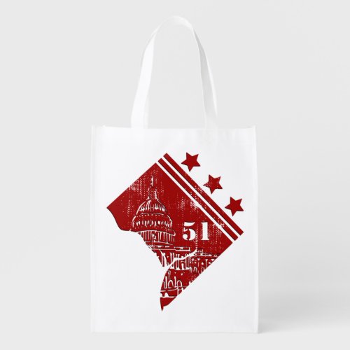 51st _ State of Washington DC Flag Borderline Grocery Bag