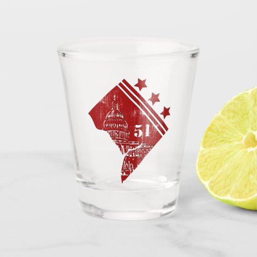 51st _ State of Washington DC Flag Borderline Shot Glass