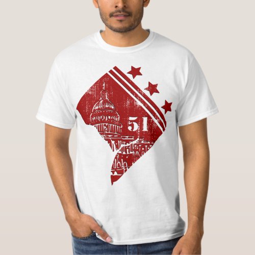 51st _ State of Washington DC Flag Borderline T_Shirt