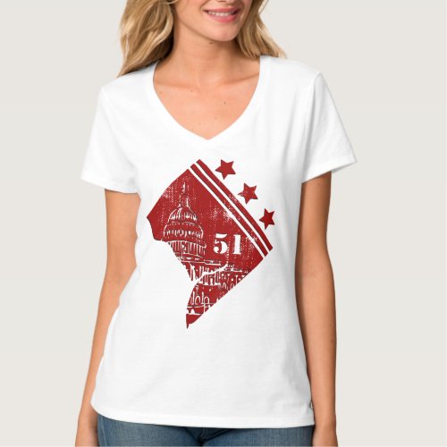 51st _ State of Washington DC Flag Borderline T_Shirt