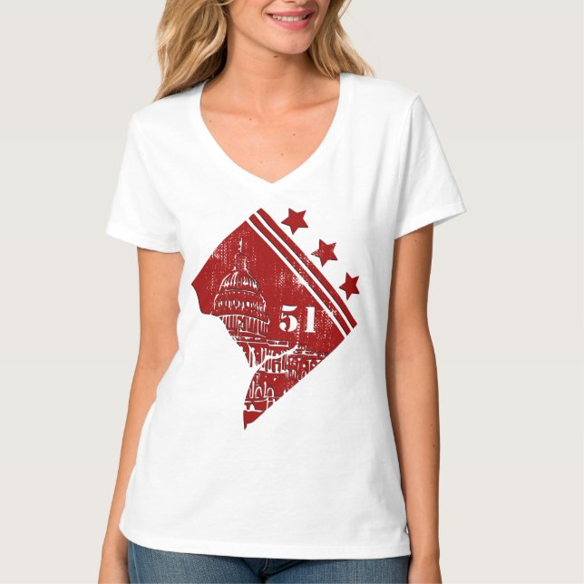51st - State of Washington DC Flag Borderline T-Shirt (Front)