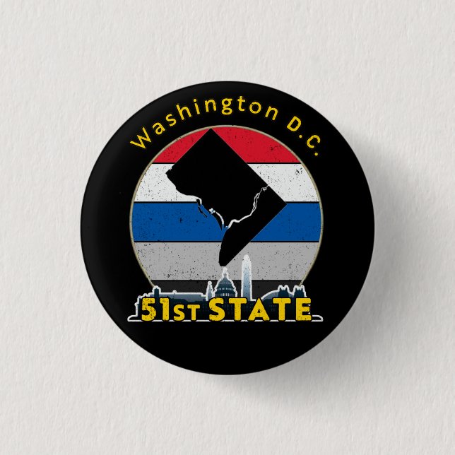 51st State: Statehood for Washington, DC Button (Front)