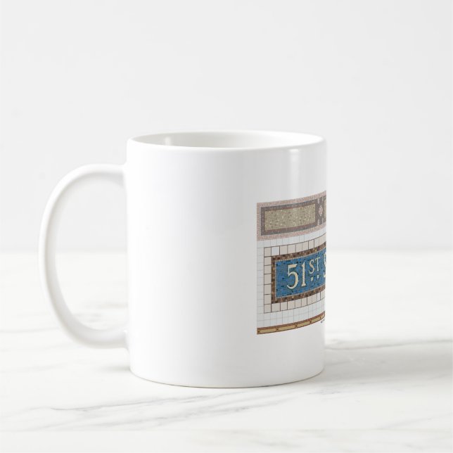 51st Street New York Subway Mosaic Coffee Mug (Left)