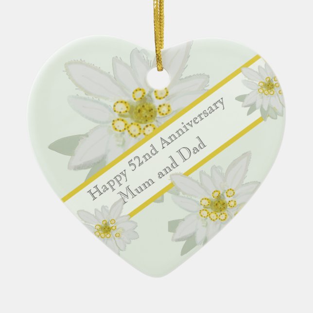51st Wedding Anniversary  Ceramic Ornament (Front)