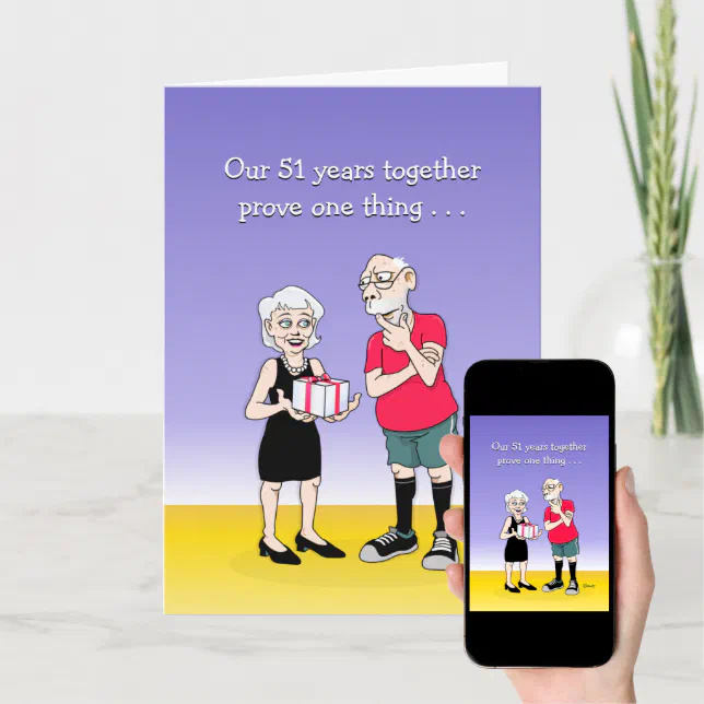 51st Wedding Anniversary Greeting Card Zazzle