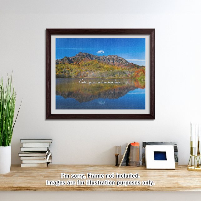 [520] Togakushi Mountains – Autumn Reflections Jigsaw Puzzle (An image of a puzzle displayed in a bright and open room. // 明るく風通しの良い部屋を飾ったときののイメージ)